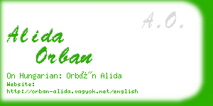 alida orban business card